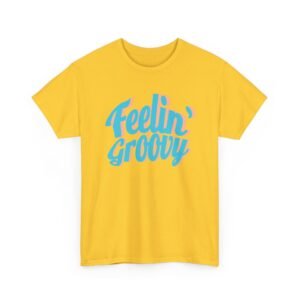 Retro Vibes Unisex Heavy Cotton Tee - Feelin' Groovy, Casual Wear, Gift for Friends, Music Festival Shirt, Summer Apparel