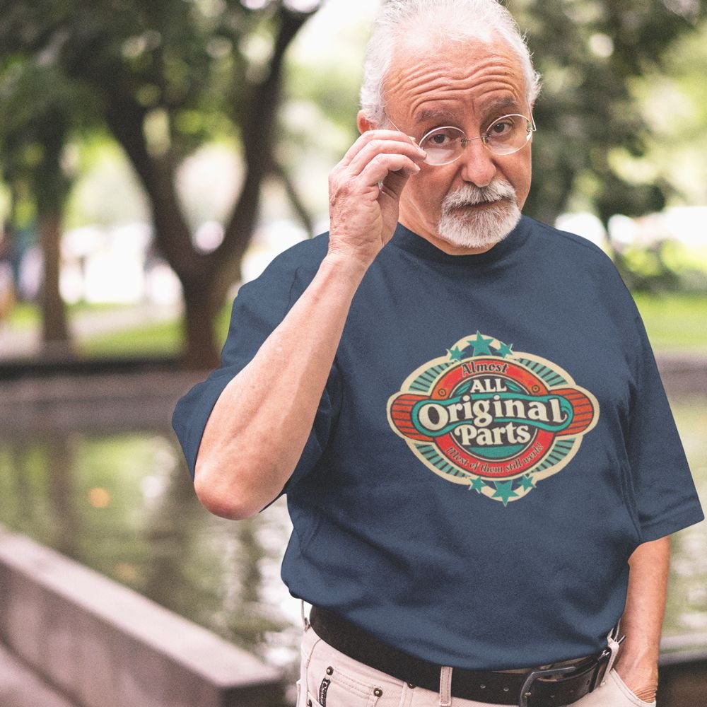 A senior man in navy blue Almost all Original Parts T