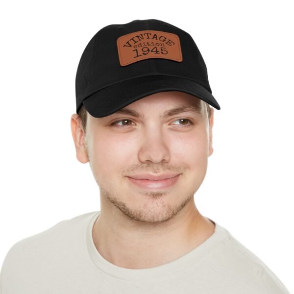 Copy of Vintage Dad Hat with Leather Patch, Casual Cap for Men, 1945 Est. Hat, Gift for Dad, Outdoor Style, Summer Fashion - Image 4