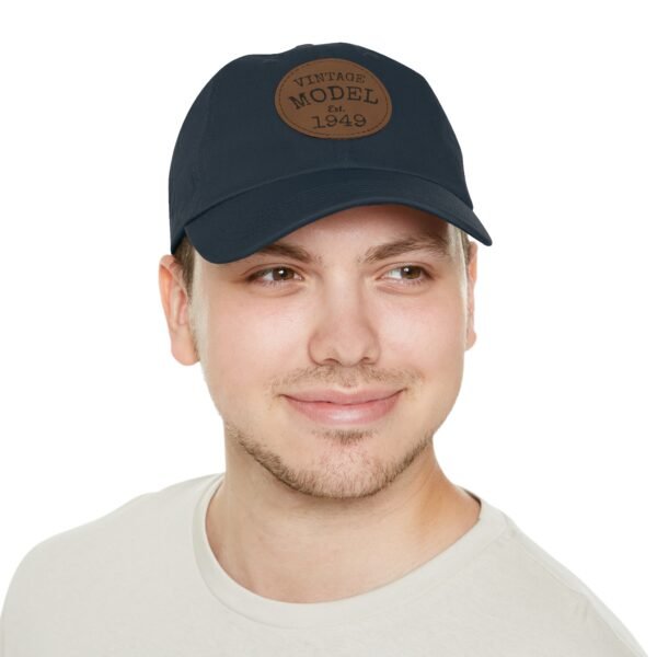 Vintage Model 1949 Hat – Boomer Legend Stylish Dad Hat with Customizable Leather Patch, Casual Cap for Dads, Father's Day Gift, Summer Accessory, Unisex Hat - Image 6