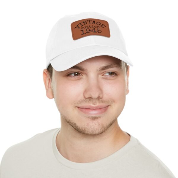 Copy of Vintage Dad Hat with Leather Patch, Casual Cap for Men, 1945 Est. Hat, Gift for Dad, Outdoor Style, Summer Fashion - Image 2
