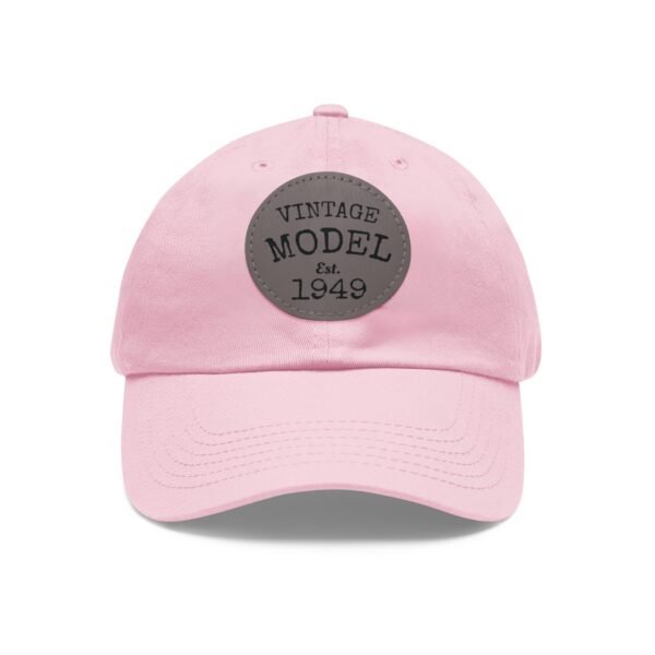 Custom Birth year Vintage Model hat with faux leather patch