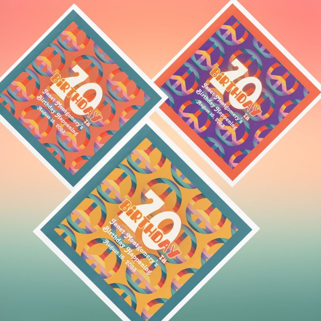 Rainbow Peace Sign Napkins in 3 color wqays