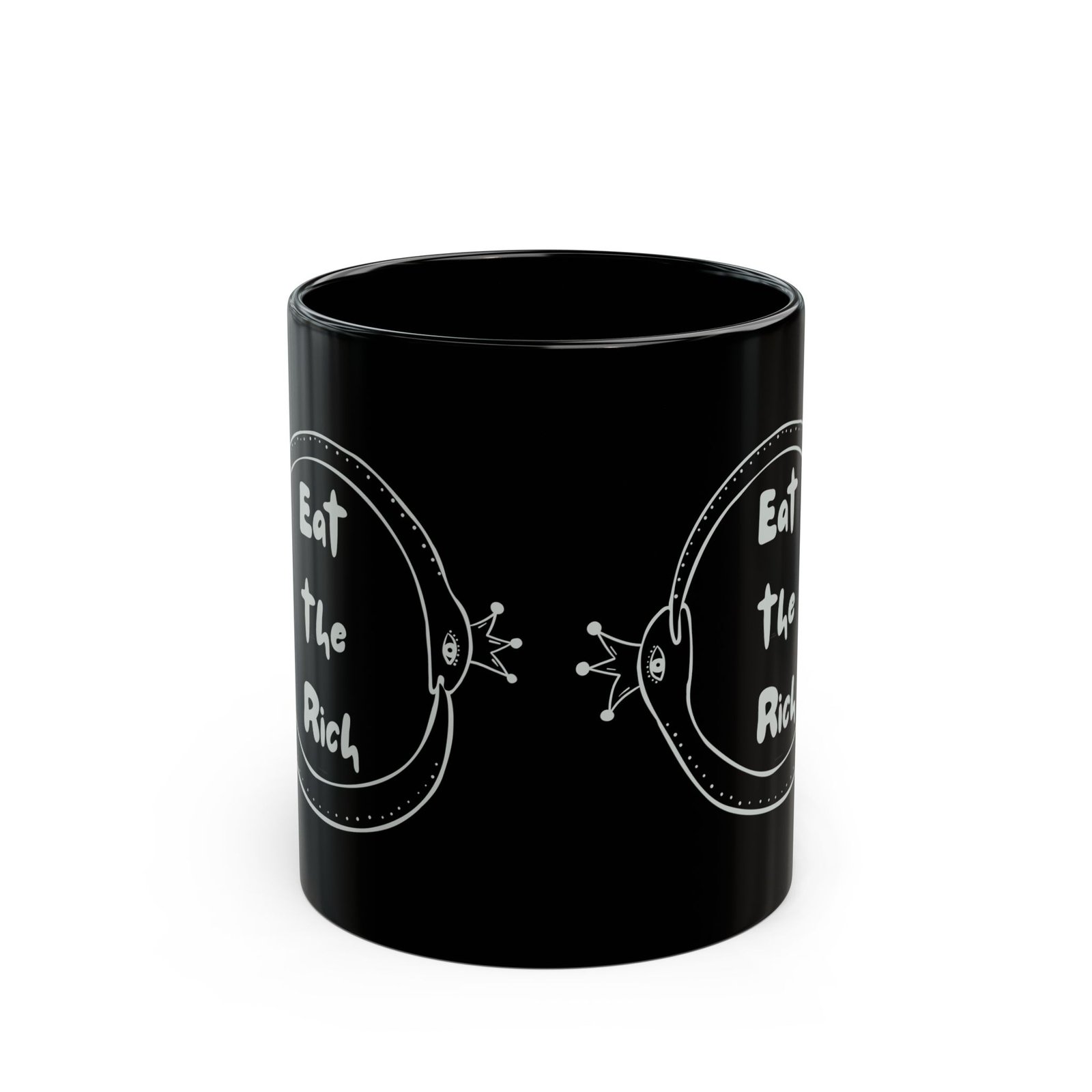 Eat the Rich Black Mug -Double Ouroboros Crown Snakes Edition - Image 2