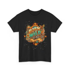 Born to Be Wild Retro Biker Tee – Vintage 70s Motorcycle Shirt, Live Free Hippie Graphic Tee, Cool Gift for Boomers & Free Spirits