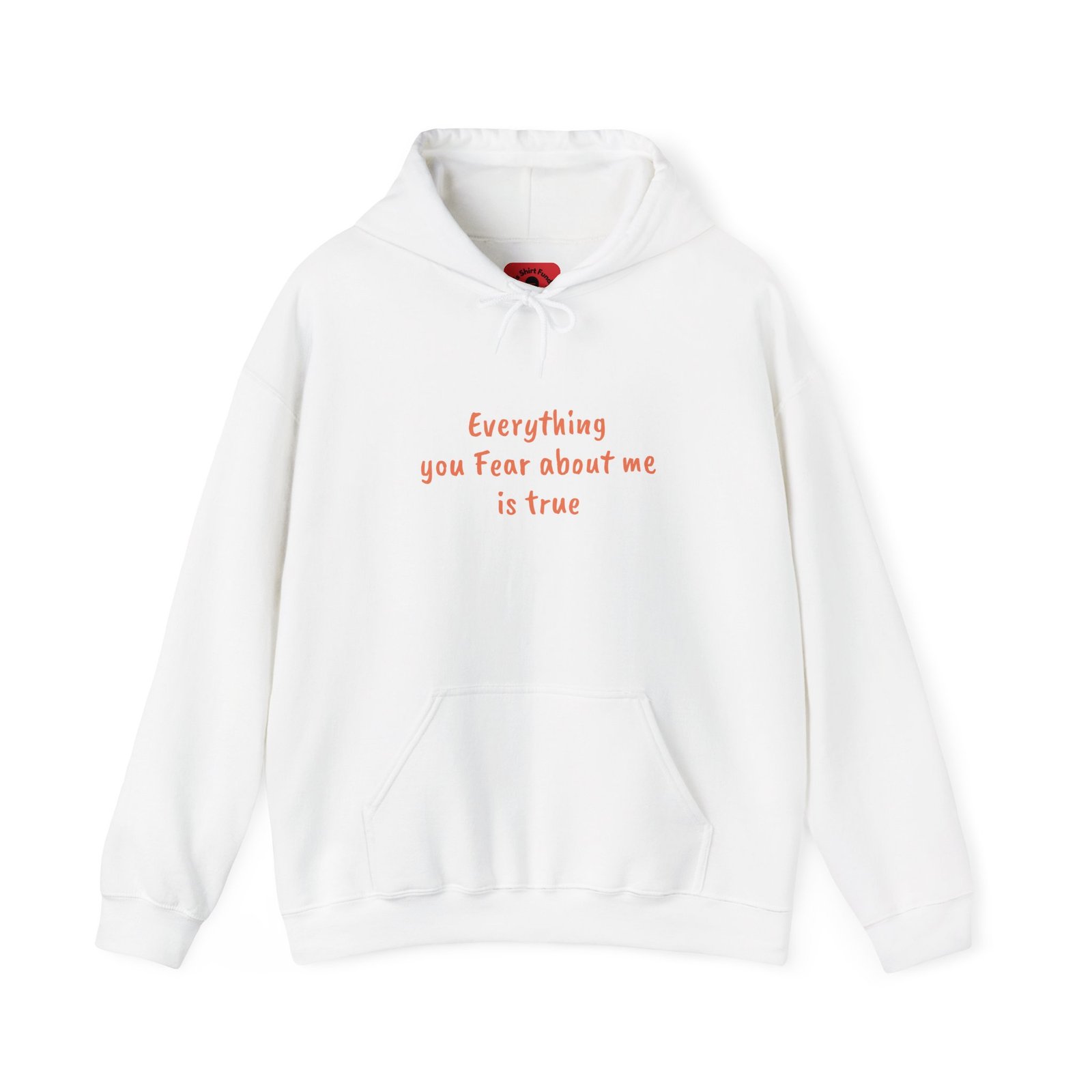 Eat The Rich Orange Ouroboros Hoodie – “Everything You Fear About Me Is True” Back Print - Image 5