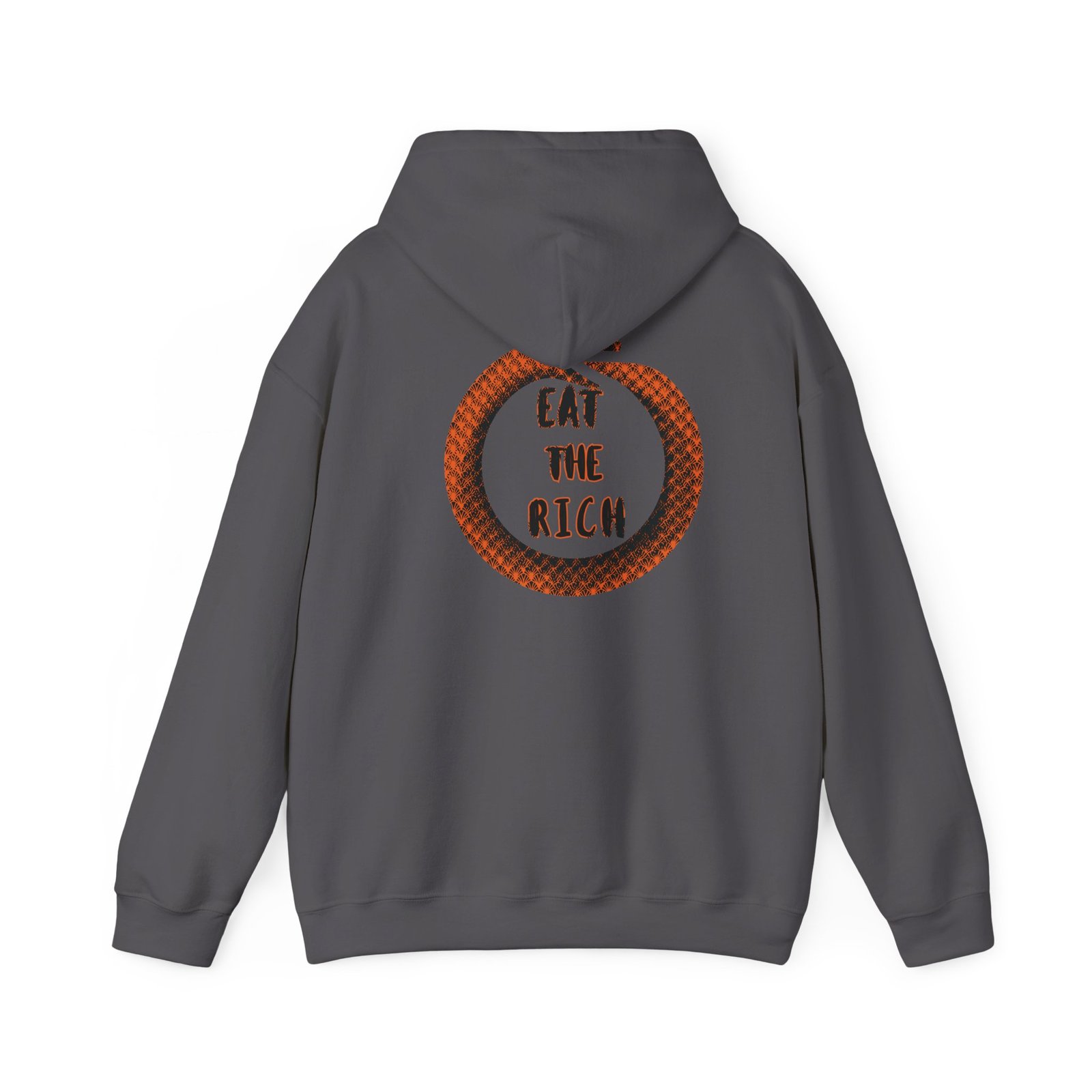 Eat The Rich Orange Ouroboros Hoodie – “Everything You Fear About Me Is True” Back Print - Image 18