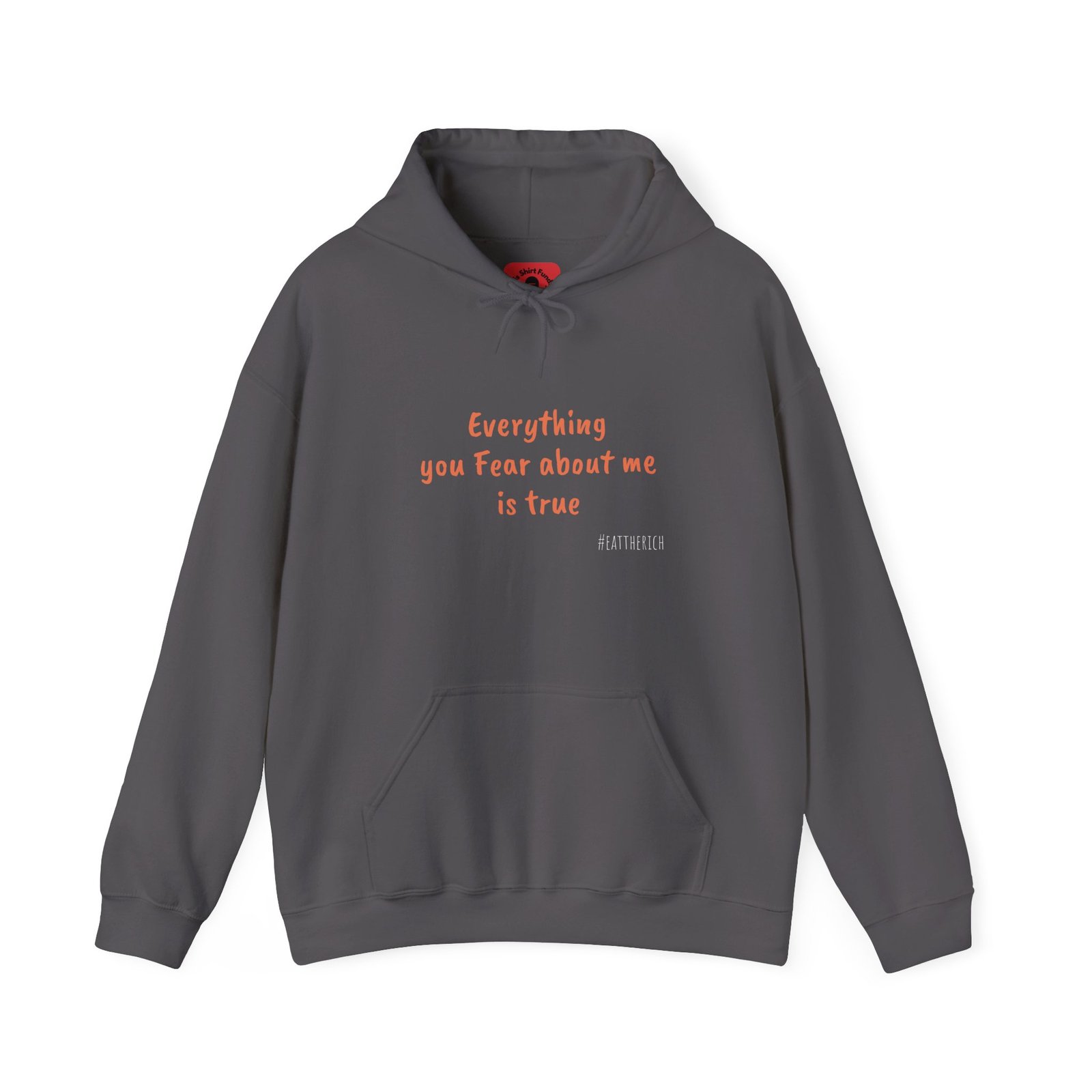Eat The Rich Orange Ouroboros Hoodie – “Everything You Fear About Me Is True” Back Print - Image 17