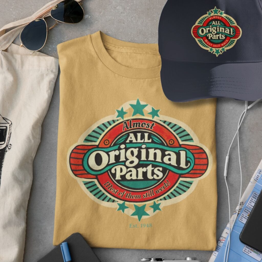 Almost All Original Parts Flat Gold T navy hat