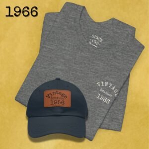 1966 Vintage Edition 60th Birthday Dark T shirt Hat Gift Bundle