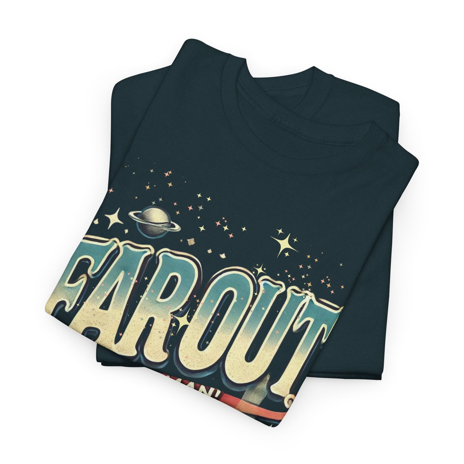 Far Out Man! Retro Flying Saucer T-Shirt – 70s Slogan Sci-Fi Gift - Image 12