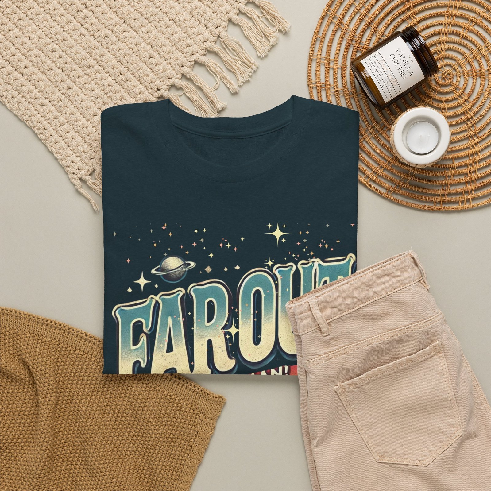 Far Out Man! Retro Flying Saucer T-Shirt – 70s Slogan Sci-Fi Gift - Image 11